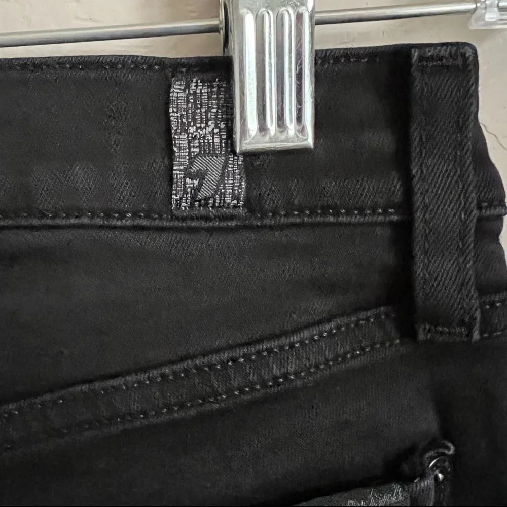7 For All Mankind Black High Waist Crop Guenevere Skinny Denim Jeans_12